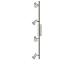 Eglo LED Wand Deckenleuchte Modell Rottelo / 4-flammig / aus Stahl in nickel-matt chrom / HV 4 x GU10 LED 5 W 720 lm / inklusiv Leuchtmittel / 78 x 7 cm 90917