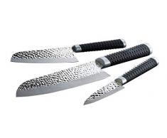 Freyersbacher Hammerschlag Messer-Set, 3-teilig, aus Edelstahl, robust, handgeschliffen und außergewöhnlich scharf
