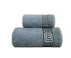 GRENO Handtuch Set 2 teilig, Baumwolle, Grau, 50 x 90, 2