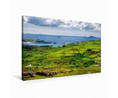 Calvendo Premium Textil-Leinwand 90 cm x 60 cm Quer View on Scariff Islands, Ring of Kerry, Irland | Wandbild, Bild auf Keilrahmen, Fertigbild auf Echter Leinwand, Leinwanddruck