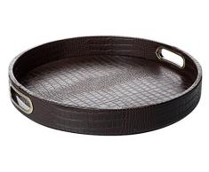 SIGNATURE HOME COLLECTION Tablett, Lederimitat, Braun