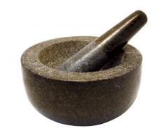 JADE TEMPLE Steinmörser mit Stößel im Set, effektives und einfaches mörsern, aus massivem Granit mit 18 cm Durchmesser und 8,5 cm Höhe