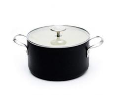 GreenPan Brussels Kochtopf mit Keramik Beschichtung inkl. Deckel, Induktion, 22 cm, 4.7 L, Aluminium, Schwarz,