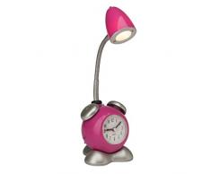 Brilliant G94837/17 Pharrell LED Tischleuchte mit Wecker und Druckschalter, 1-flammig, 1,5W LED, 90 lm, 3000 K, Metall/Kunststoff, rosa/warmweiß