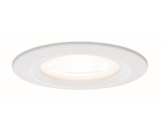 Paulmann Leuchten Paulmann 93593 LED Nova Einbaustrahler rund Deckenspot 7W Einbaulampe GU10 Spot dimmbar IP44 spritzwassergeschützt Einbauleuchte, Aluminium, 7 W, Weiß matt