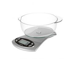 SALTER digitale Küchenwaage, elektrische Waage, Spülmaschinenfeste Schüssel 1,8l, Uhr, Stoppuhr, Temperatur Sensor, Leicht lesbares LCD Display, imperial und metrisch
