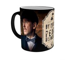 Peaky Blinders Thermoeffekt -Tasse weiß, schwarz, Bedruckt, aus Keramik, in Geschenkkarton.