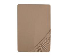 Biberna 77866/542/340 Jersey-Elastic Spannbetttuch / 90 x 190 cm - 100 x 220 cm / Farbe: macchiato