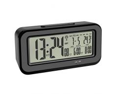 TFA Dostmann Digitaler Funk-Wecker BOXX, mit Innentemperatur, per USB aufladbar, Kunststoff, schwarz, (L) 142 x (B) 45 x (H) 73 mm