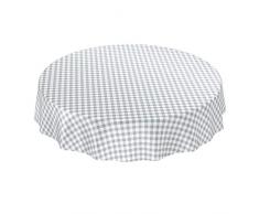 ANRO Wachstuchtischdecke Wachstuch Wachstischdecke Tischdecke Wachstuchdecke Karo Kariert Grau Rund 140cm