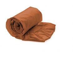 Heckett Lane 100% Baumwolle Perkal Spannlaken Topper 160x200+12 cm. Terra