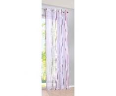 Gardine Vorhang Ösen Voile Druck Vienna Transparent Streifen Design Pflegeleicht 1 Stück HxB 245x140 cm Lila, 6100018
