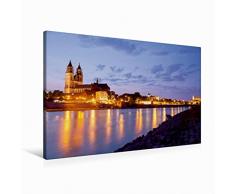 Premium Textil-Leinwand 90 x 60 cm Quer-Format Magdeburg | Wandbild, HD-Bild auf Keilrahmen, Fertigbild auf hochwertigem Vlies, Leinwanddruck von Peter Schickert