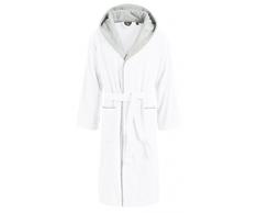 Egeria CAIRO Unisex Bademantel mit Kapuze fÃ¼r Damen und Herren, Farbe White, GrÃ¶Ãe S