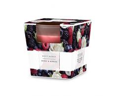 pajoma Duftkerze im satinierten Glas Geschenk Set Lange Brenndauer Duft wählbar (Roses & Berries)