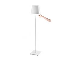 Zafferano Poldina Pro XXL - Dimmbare LED-Tischlampe und Stehlampe (150 cm / 81 cm / 69 cm), neue Kontaktladestation, EU-Stecker - weiß