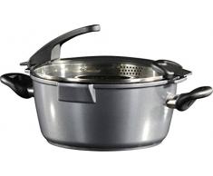 STONELINE FUTURE Kochtopf 24 cm, mit Sieb-Glasdeckel, induktionsgeeignet