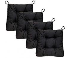 Traumnacht Stuhlkissen Premium 4er Set, 38 x 40 x 7 cm, schwarz