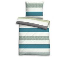 biberna 0008570 Trendline Biber Bettwäsche Garnitur mit Kopfkissenbezug (Baumwolle) 1x 155x220 cm + 1x 80x80 cm, cyclam