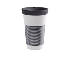Kahla Coffee to Go Becher 0,47 l mit Deckel, Porzellan, Magie Grip anthrazit, 10 x 10 x 19 cm