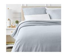 AmazonBasics - Bettwäsche-Set, Mikrofaser, melierter Stoff, 240 x 220 cm, Denim Wash
