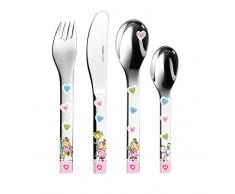 Puresigns ONE Nelia Kinderbesteck Prinzessin Edelstahl Poliert Silber 4-teilig