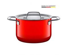 Silit Zeno Red Kochtopf hoch 20cm, Metalldeckel, Fleischtopf 3,7l, Silargan Funktionskeramik, Topf Induktion, rot