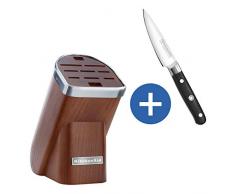 KitchenAid Messerblock Solo, Holz, dunkle Akazie, 30 x 25 x 20 cm