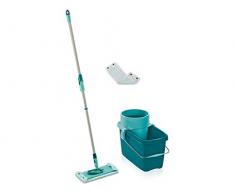 Leifheit Set Clean Twist M, schonender Bodenwischer für sensible Böden, Wischer mit Schleudertechnologie, Schrubber für Rundum-Reinigung, Bodenwischer 42 cm mit MicroDuo Wischbezug, Click-System