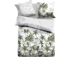 TOM TAILOR 0069951 Satin Bettwäsche Garnitur mit Kopfkissenbezug (Baumwolle) 1x 155x200 cm + 1x 80x80 cm, sommergrün