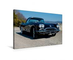 Calvendo Premium Textil-Leinwand 75 cm x 50 cm Quer, Corvette C1 | Wandbild, Bild auf Keilrahmen, Fertigbild auf Echter Leinwand, Leinwanddruck Mobilitaet Mobilitaet