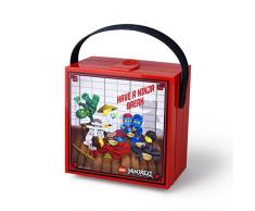 LEGO NINJAGO Brotdose mit Tragegriff, Tragbare Aufbewahrungsbox, rot