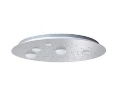 Brilliant Planets LED Deckenleuchte 40cm rund Fernbedienung dimmbar RGB Backlight Nachtlichtfunktion nickel Architecture Stil 2135 Lumen, LED integriert