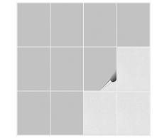 FoLIESEN Fliesenaufkleber fÃ¼r Bad und KÃ¼che - 15x20 cm - hellgrau matt - 30 Fliesensticker fÃ¼r Wandfliesen