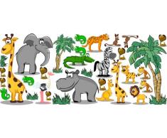 Graz Design 731008 Wand-sticker-tattoo, Kinderzimmer Zoo Set, 32 Teile