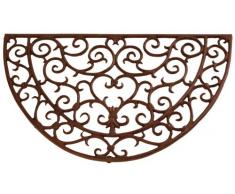 Esschert Design Schmutzfangmatte, Fußmatte in antik aus Gusseisen, halbrund, ca. 69 cm x 41 cm