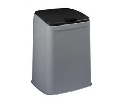 Sunware 14000528 70L rechteckig, Kunststoff schwarz, metallisch Abfallkorb Mülleimer, 435 mm, 385 mm, 600 mm