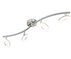 Nino Leuchten Deckenleuchte, Metall, Silber, 10 x 70 x 16 cm