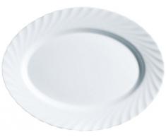 Dajar 00093 Ovale Servierplatte Trianon luminarc, Glas, Weiß, 35 x 26 x 3 cm
