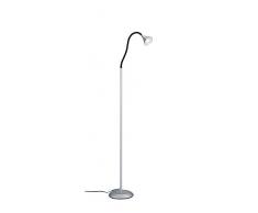 Reality Leuchten R42391187 Viper A+, LED Stehleuchte, Metall, 4,2 W, Integriert, Silberfarbig/Schwarz, 37 x 21 x 135 cm