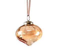 Bollywood Weihnachts-Glaslaterne Weihnachtskugel, Glas, Gold, 7,6 cm