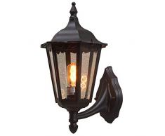 Konstsmide Firenze 7213-750 Wandleuchte B: 23,5cm T: 30cm H: 48cm / 1x100W / IP43 / lackiertes Aluminium / matt-schwarz