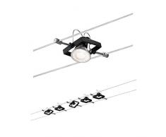 Paulmann 94290 Seilsytem Mac II eckig max. 5x10 Watt Deckenlampe Schwarz matt Seillampe Metall, Kunststoff Beleuchtung GU5,3