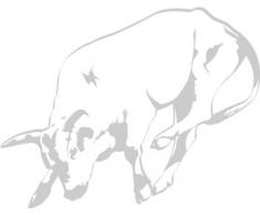 Indigos 4051095060246 Wandtattoo W628 Stier 80 x 44 cm, Wandaufkleber in 3 GröÃen, silber