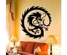 INDIGOS WG30359-90 Wandtattoo w359 Stachelig Drachen Monster Feuer Wandaufkleber 120 x 112 cm, silber