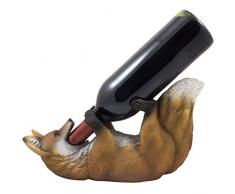 Weinflaschenhalter mit Fuchs-Motiv in rustikaler Lodge Statue und Jagdhütte Dekokulpturen als dekorative Bar oder Arbeitsplatte Weinregale & Display steht als Wildtier-Vatertagsgeschenk für Jäger