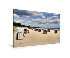 Premium Textil-Leinwand 120 x 80 cm Quer-Format Strand in Timmendorf | Wandbild, HD-Bild auf Keilrahmen, Fertigbild auf hochwertigem Vlies, Leinwanddruck von Joachim Hasche