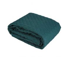 Eurofirany Bettüberwurf Schlicht Tagesdecke Fischschuppenmuster Gesteppte Decke Überwurf Steppdecke Schlafzimmer Wohnzimmer Gästezimmer Lounge, Dunkelgrün, 170X210cm