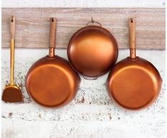 WENKO 2713500100 Glasrückwand Kupferpfannen, Spritzschutz, Gehärtetes Glas, 50 x 60 cm, Mehrfarbig