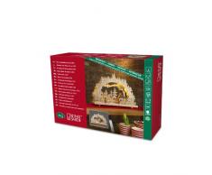 Konstsmide 2828-100 LED Holzleuchter Wald, naturfarbenes Holz / für Innen (IP20) / 4.5V Innentrafo / Batteriebetrieben: 3xAA 1.5V (exkl.) / 10 warm weiße Dioden / transparentes Kabel